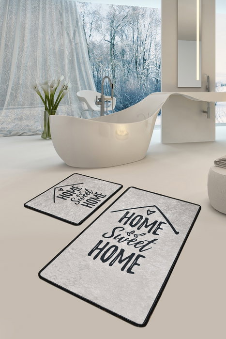 Mijölnir Juego de alfombrillas de baño premium Blanco y negro Mijölnir Juego de alfombrillas de baño premium Blanco y negro